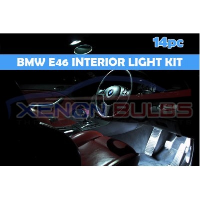 BMW 14 PC E46 WHITE LED INTERIOR KIT SALOON SEDAN